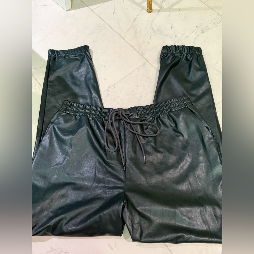 Chic Faux Leather Joggers